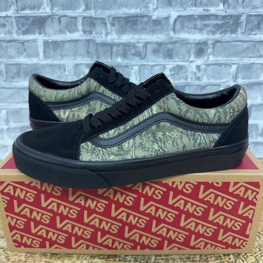 Vans Old Skool Black Camo Camouflage Canvas Suede Mens Size 9 / Womens 10.5 New